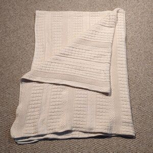 Lion Crafters Cotton Chunky Knitted Blanket Cream Spun North Bay Products